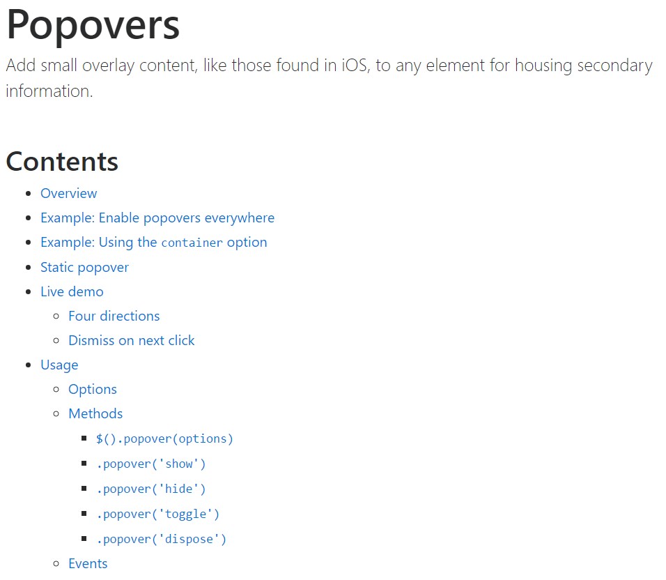 Bootstrap popovers  main  records