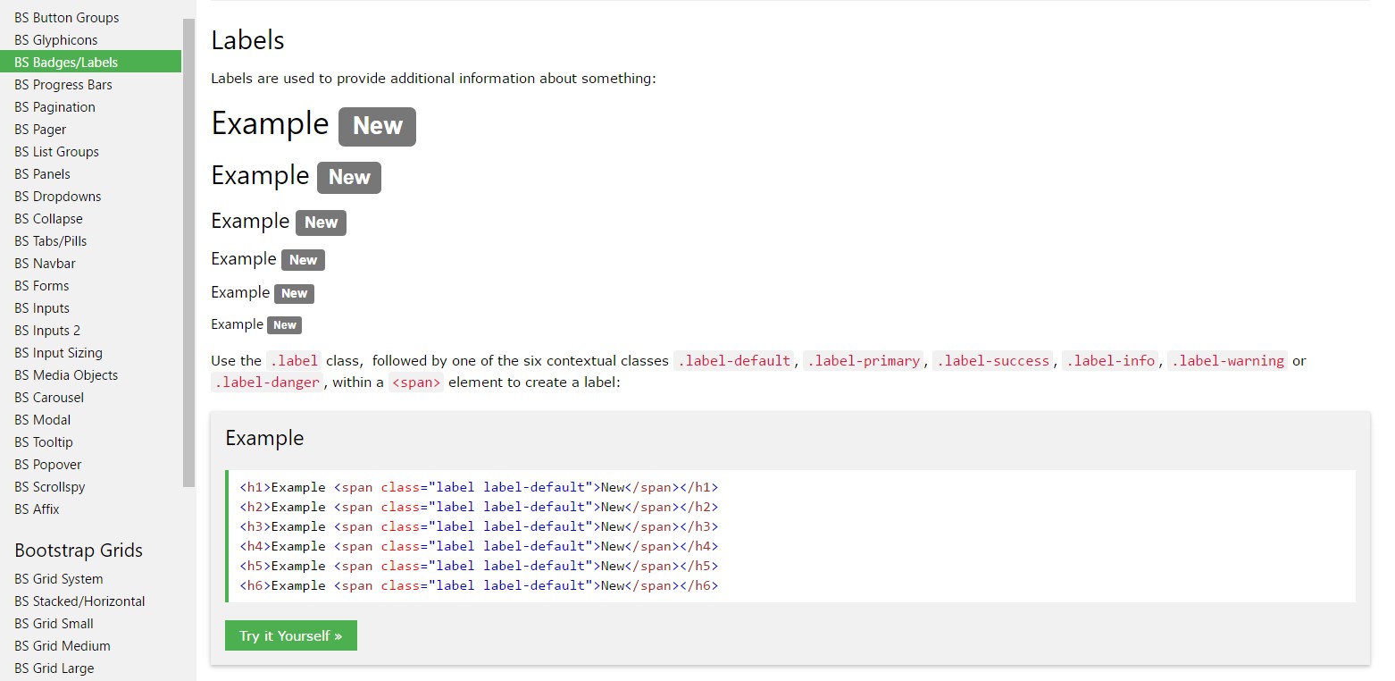 Bootstrap label  guide