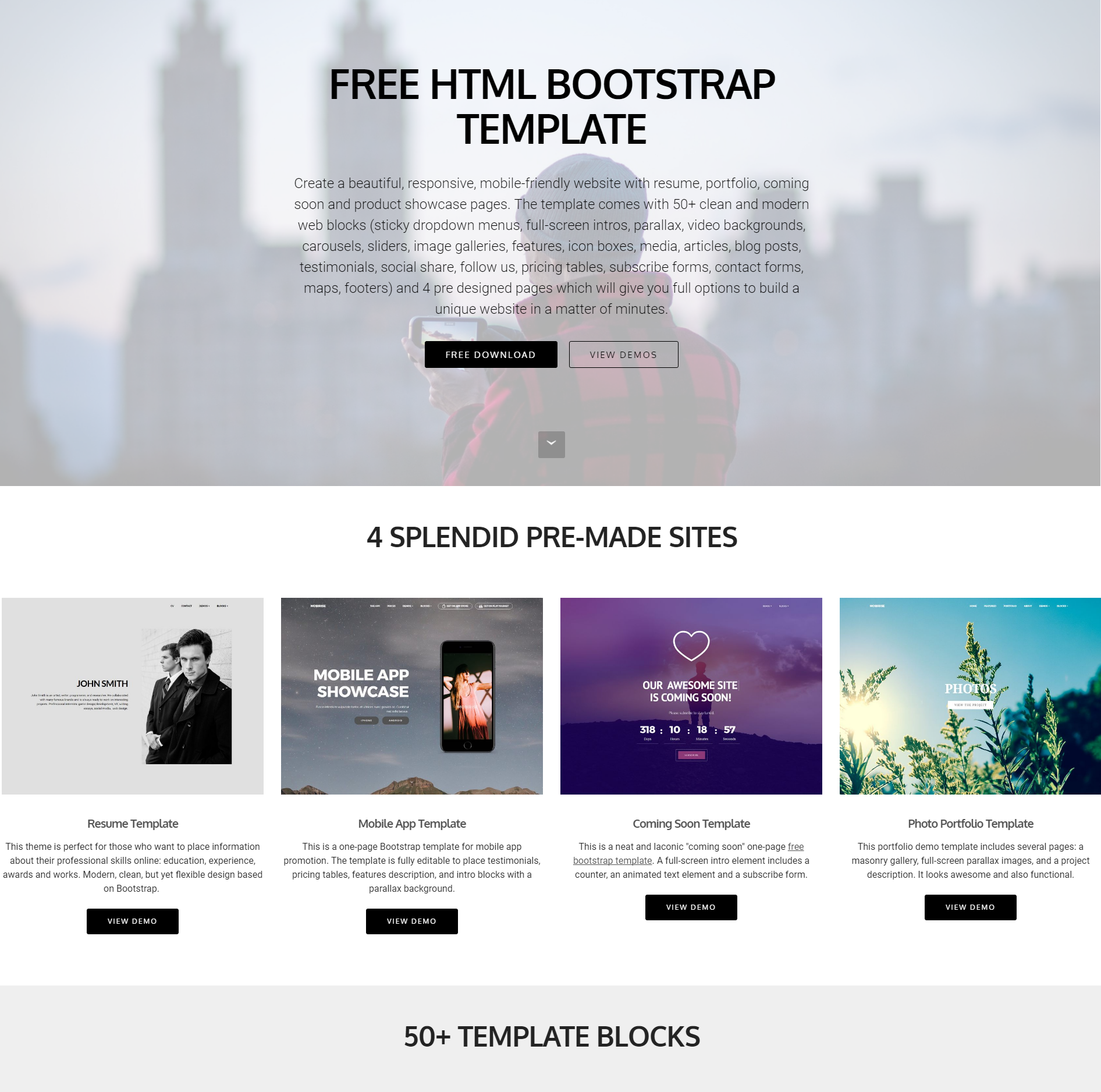 Free Bootstrap 4 Blocks Themes