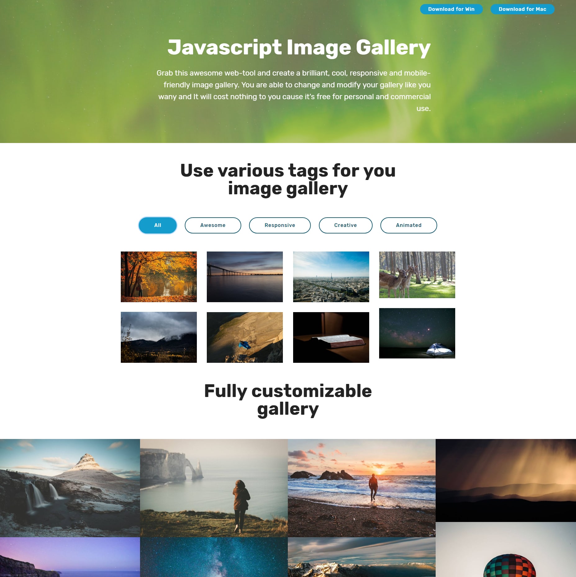 Free Bootstrap Image Gallery